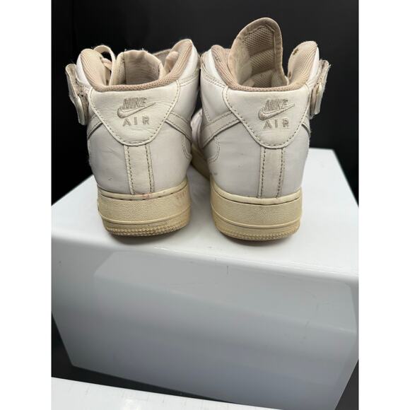 Nike Air Force 1 Hightop Sneakers - All White with White Swoosh - Size 8M main image 7